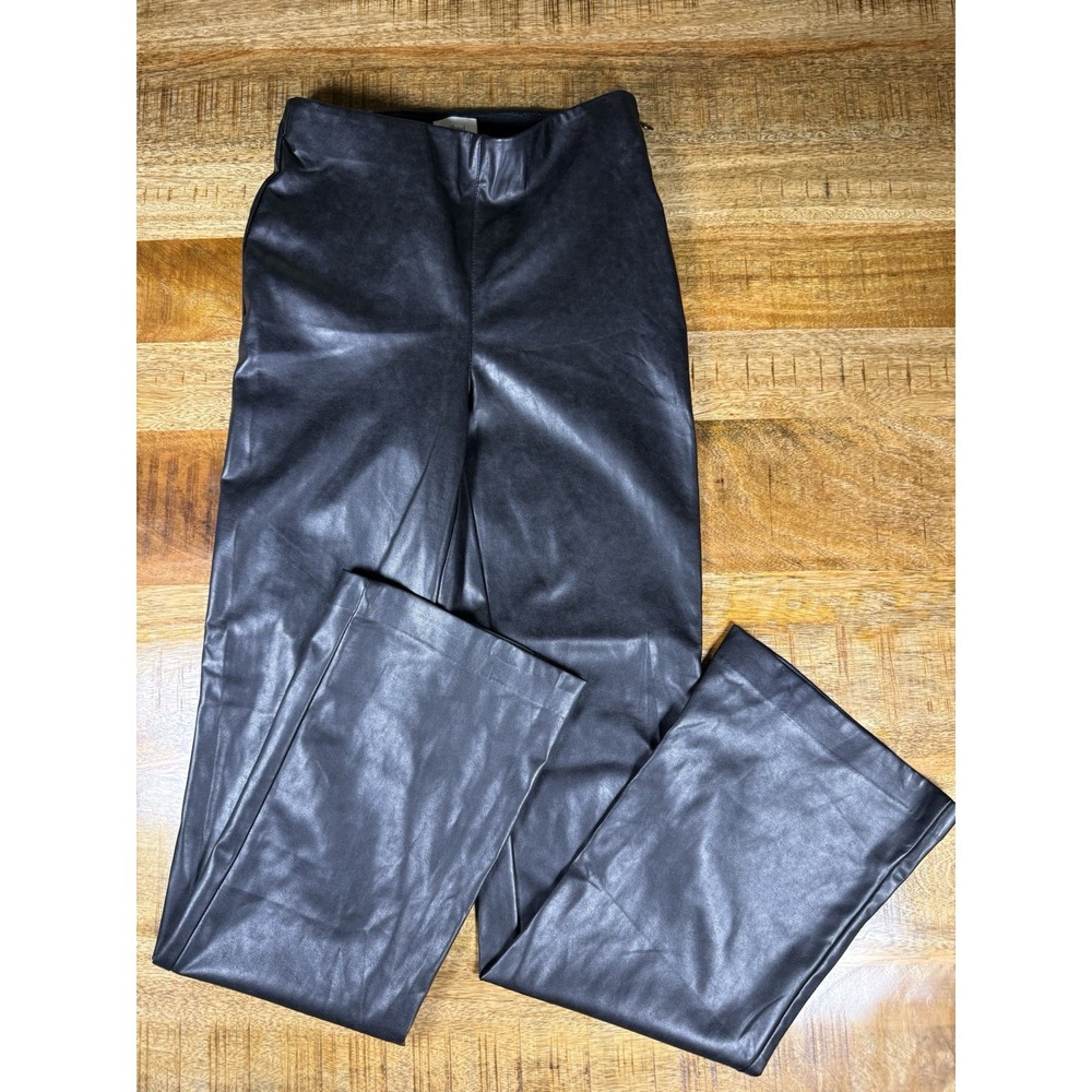 Wilfred Free Aritzia Womens Faux Leather Flare Pants Size XS‎ Black
